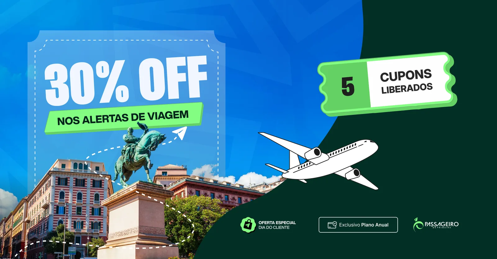 Alertas de Viagem do PP liberam 5 cupons com 30% de desconto
