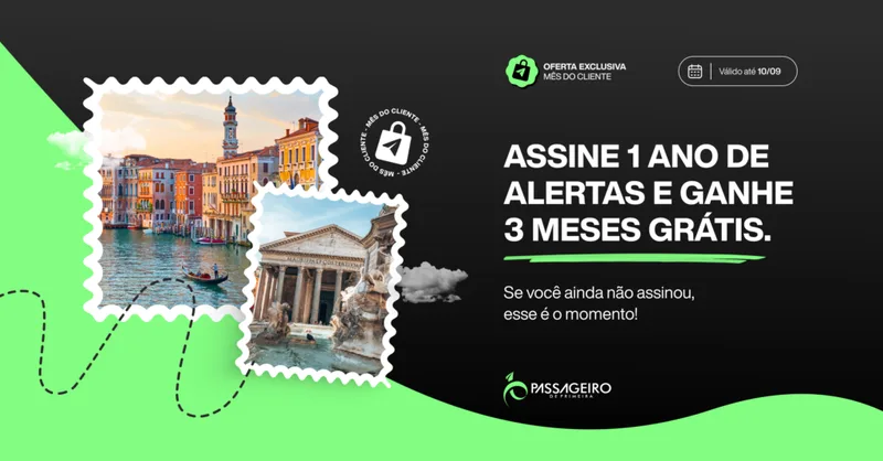 Alertas de Viagem do PP oferecem três meses extras em planos anuais