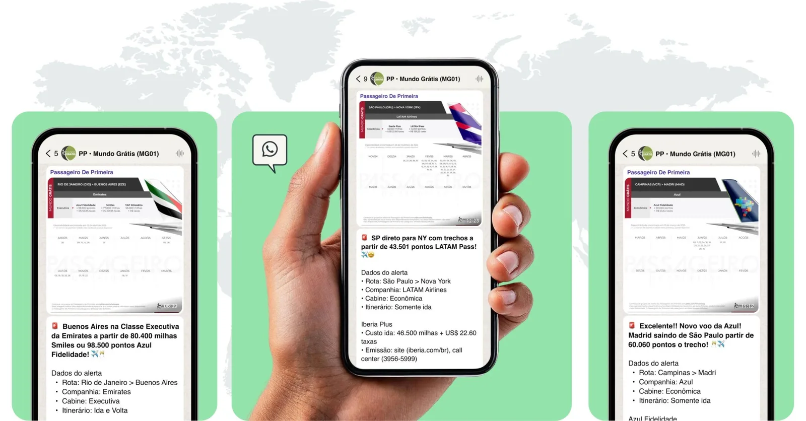 Grupo no WhatsApp envia oportunidades de resgate com milhas todos os dias