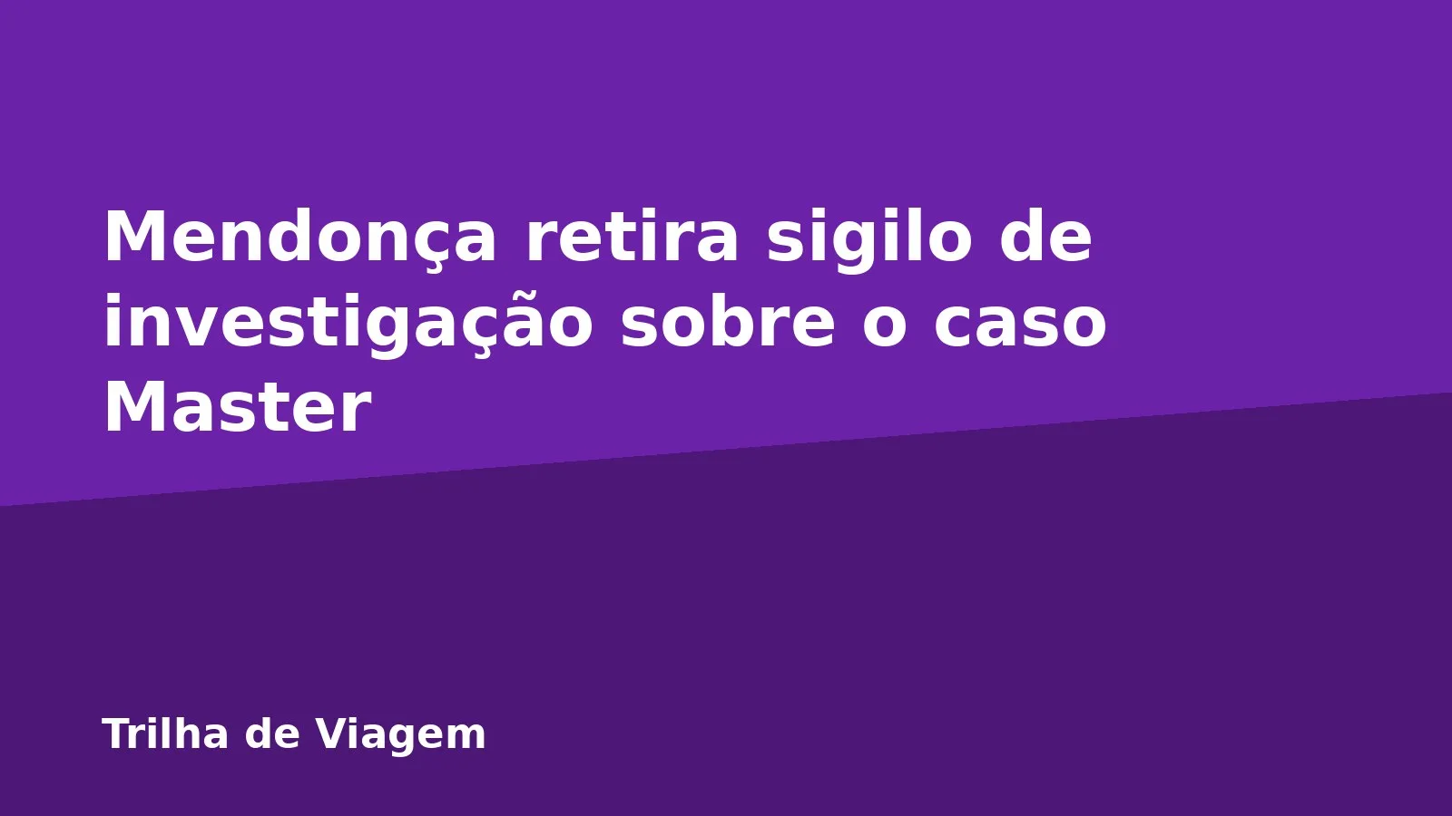 Mendonça retira sigilo de investigação sobre o caso Master