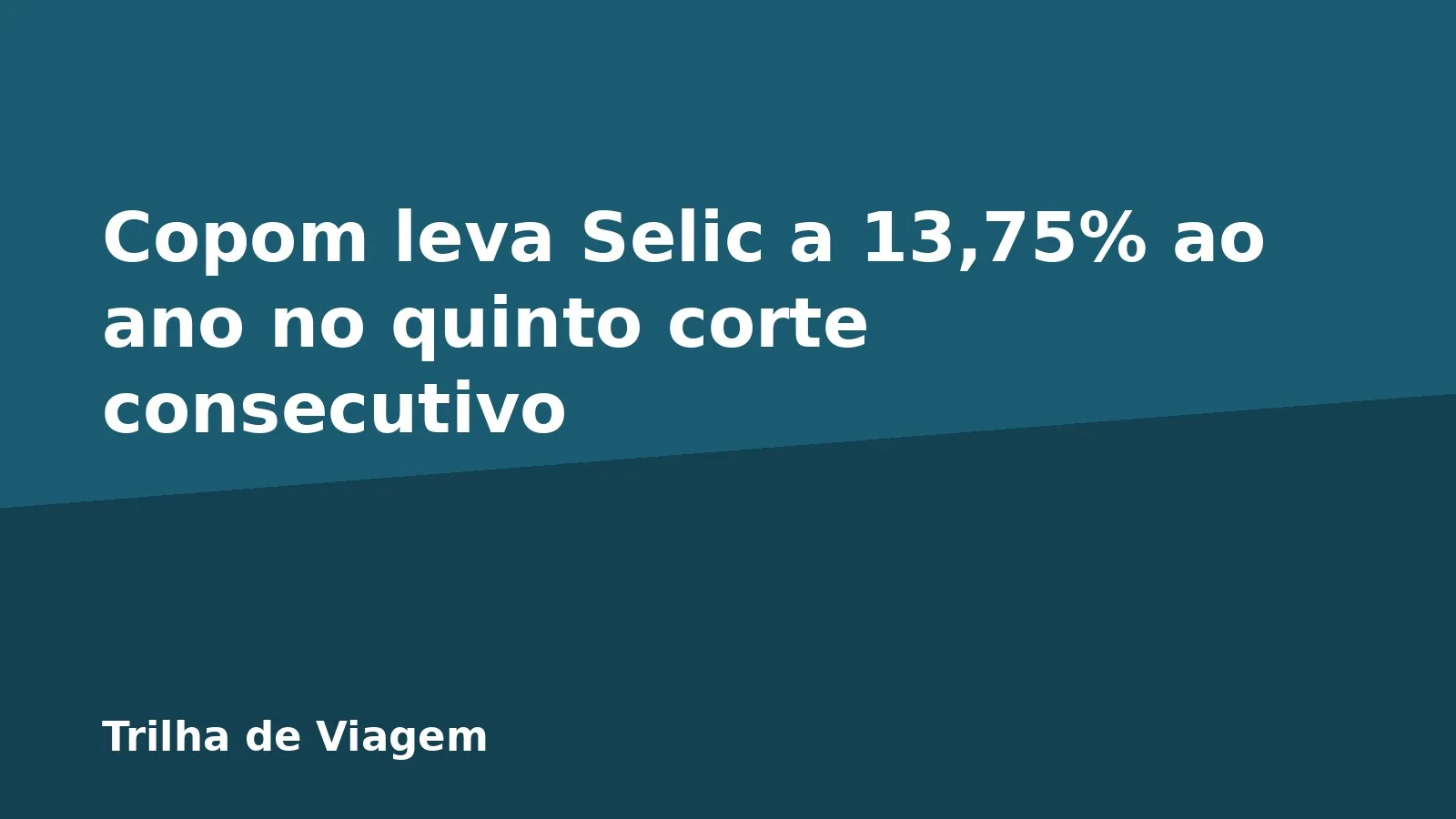 Copom leva Selic a 13,75% ao ano no quinto corte consecutivo